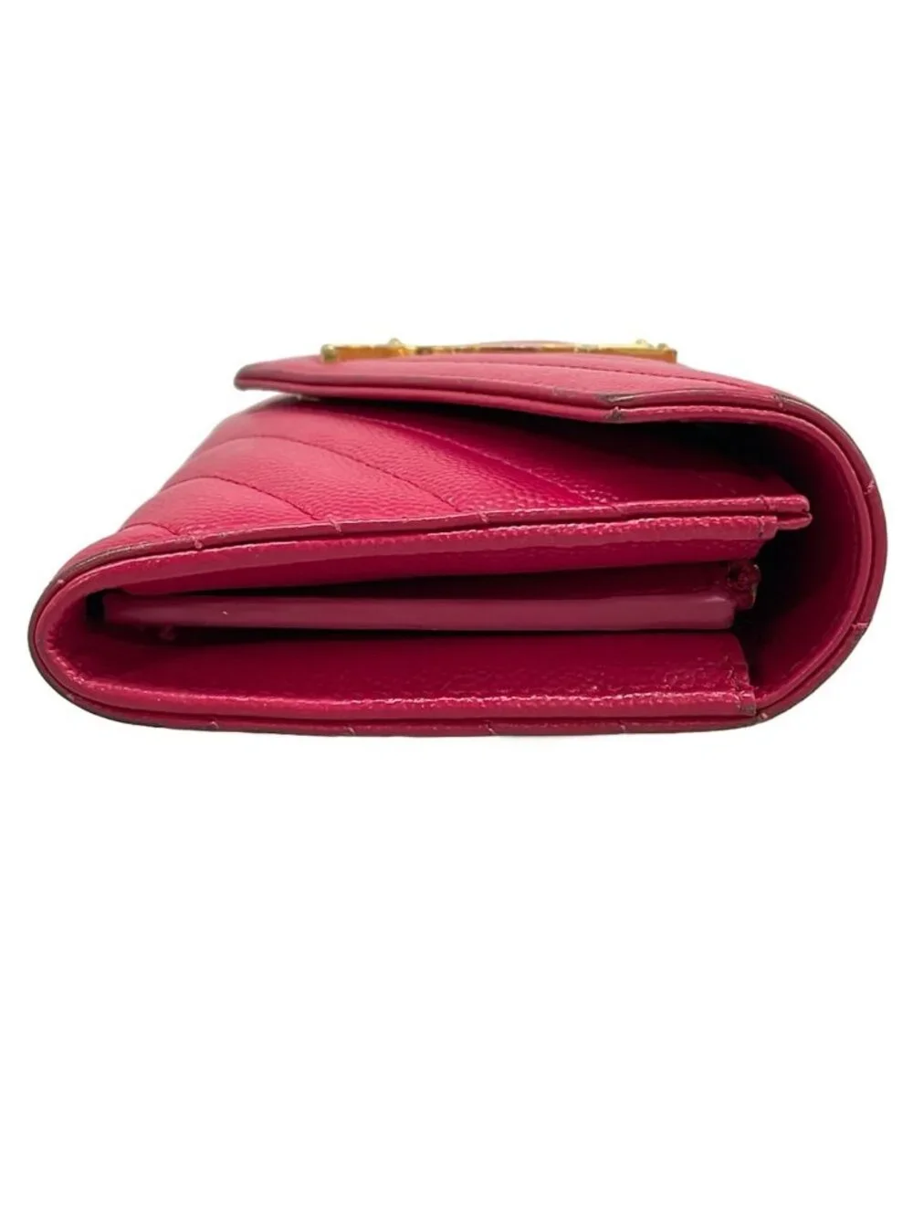 Saint Laurent Paris Wallet Monogram Large Flap Pink Zip Around Leather - Picture 9 of 15